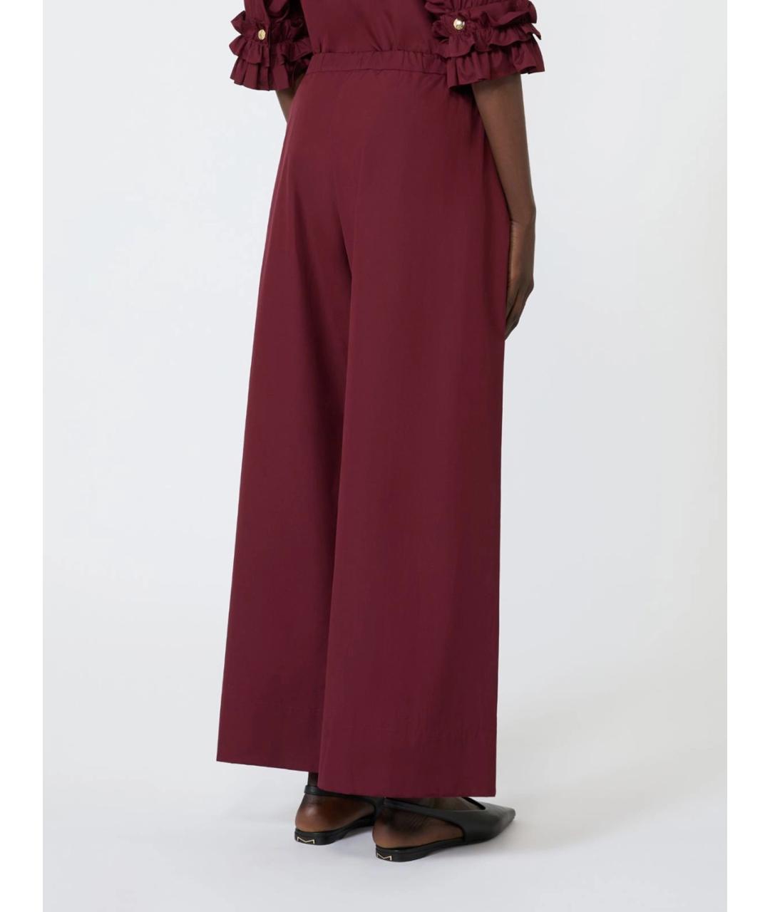 'S MAX MARA Бордовые хлопковые брюки широкие, фото 4
