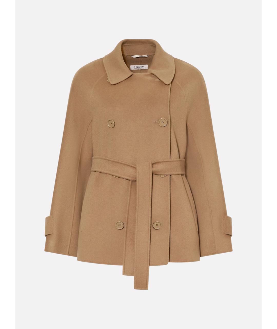 'S MAX MARA Бежевое шерстяное пальто, фото 1