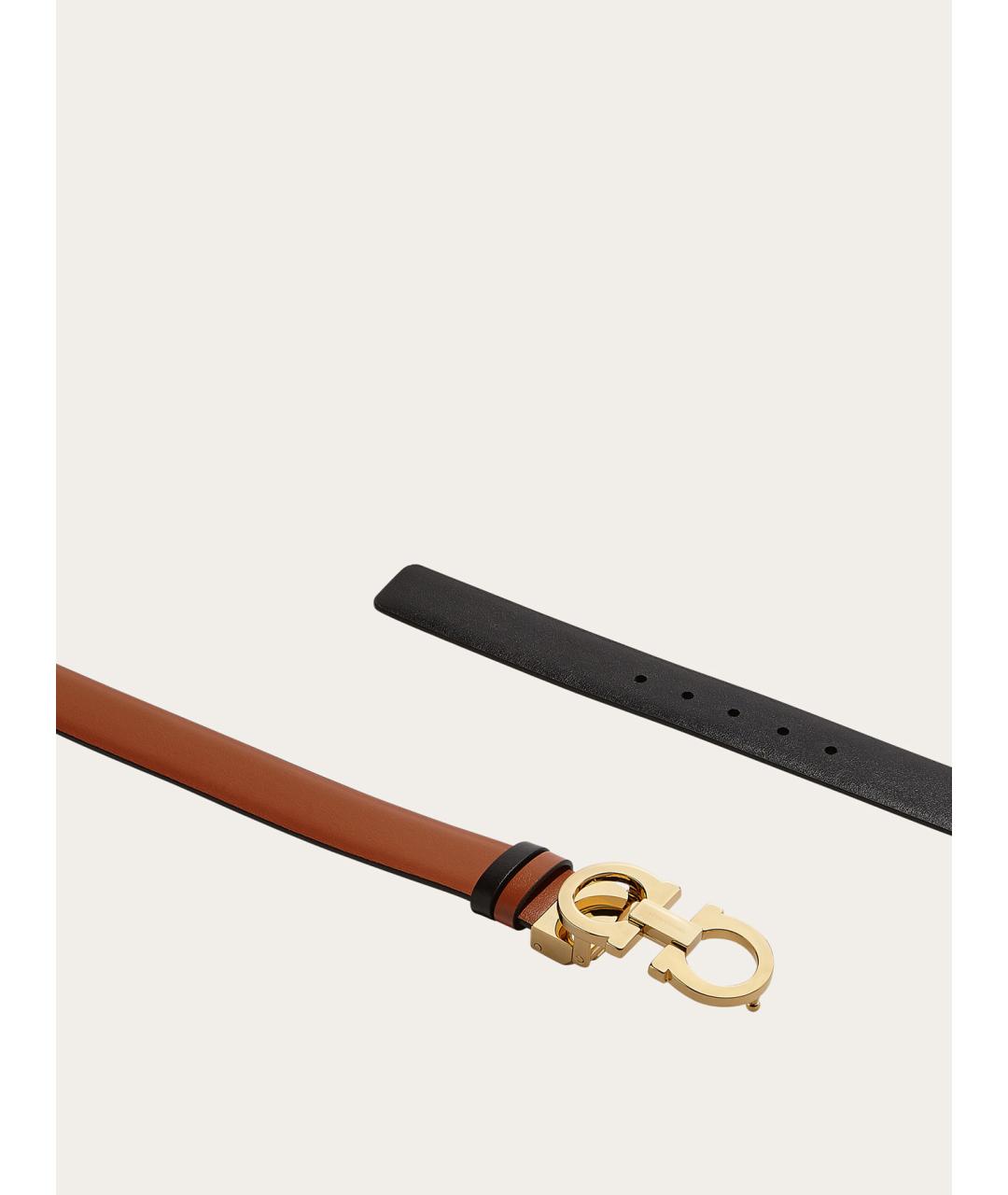 FERRAGAMO Коричневый кожаный ремень, фото 4