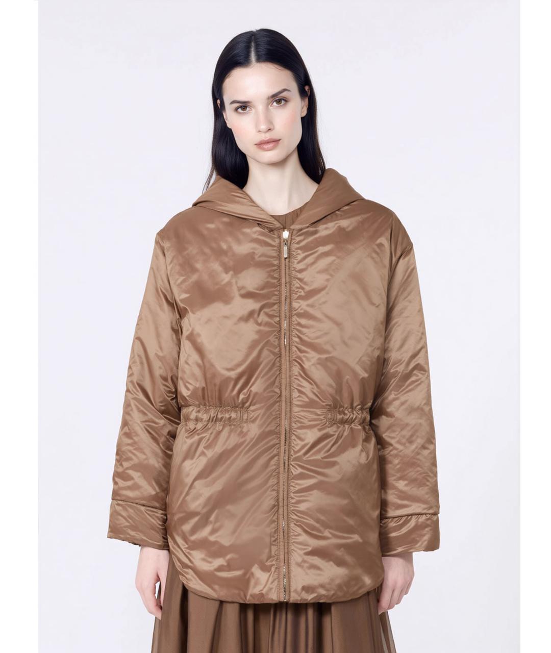 'S MAX MARA Коричневая полиэстеровая парка, фото 5