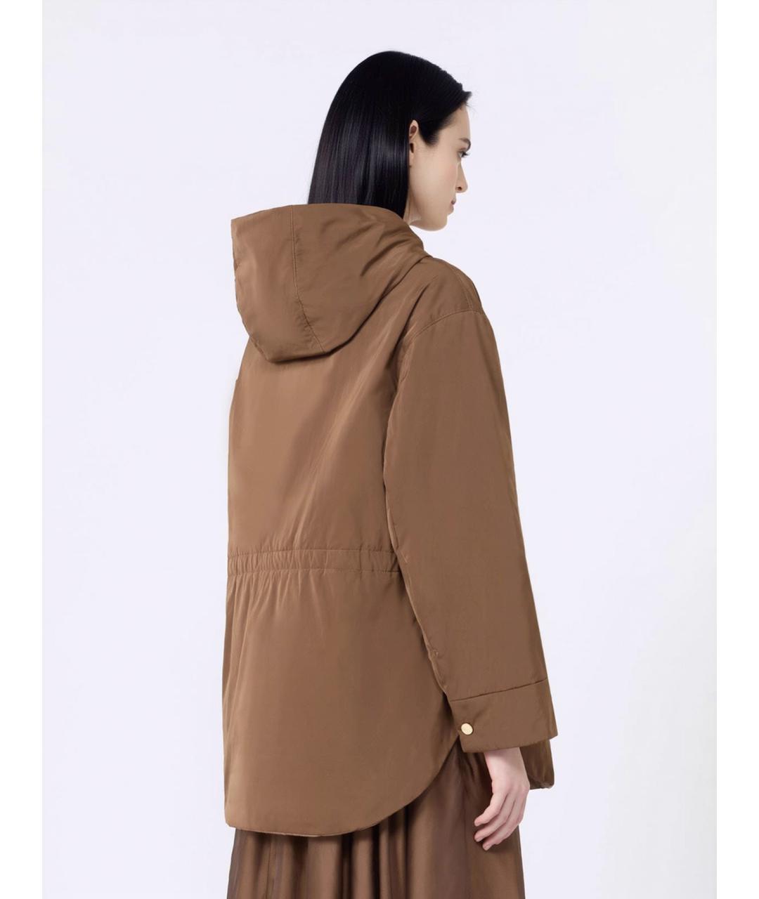 'S MAX MARA Коричневая полиэстеровая парка, фото 4