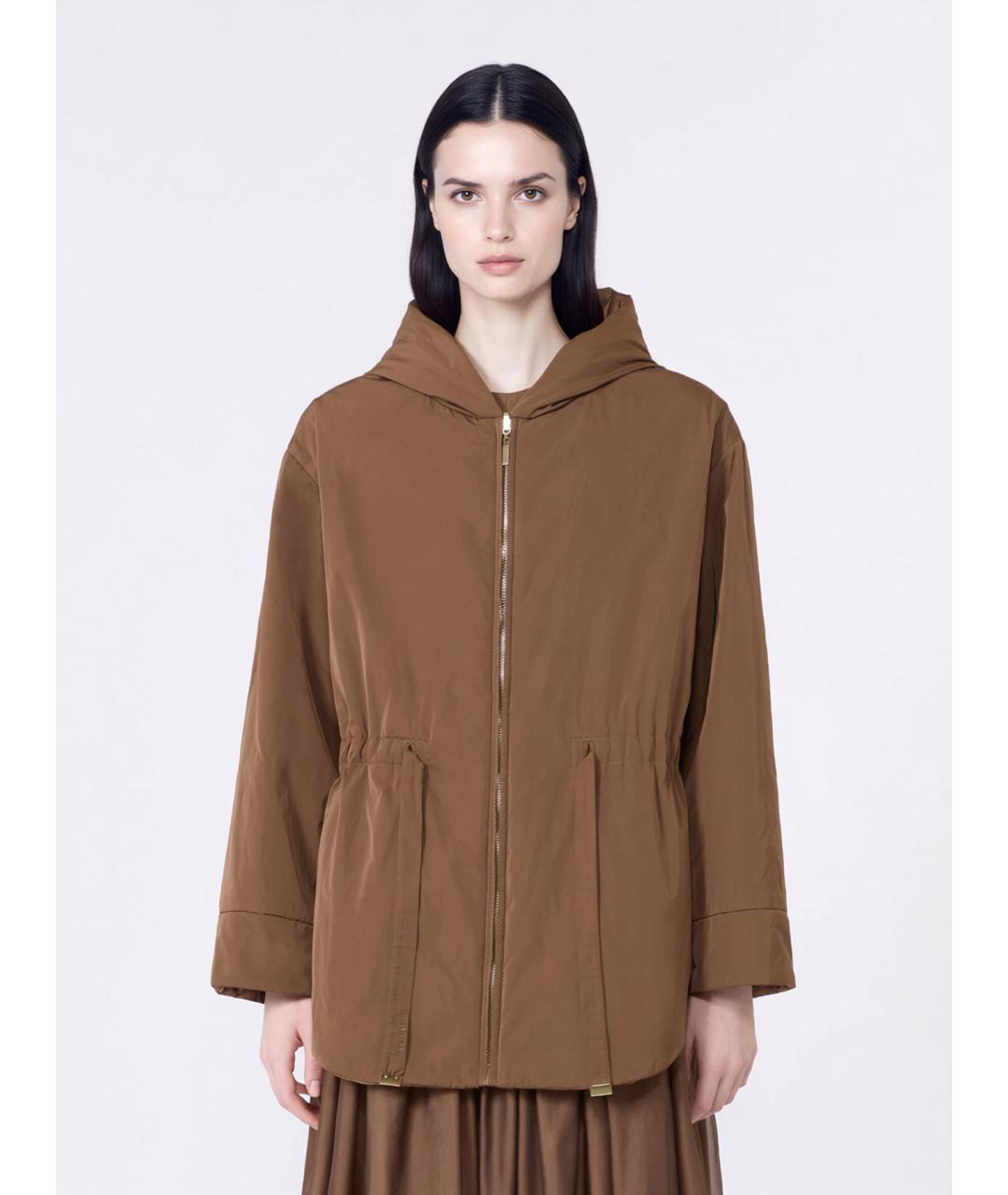 'S MAX MARA Коричневая полиэстеровая парка, фото 3