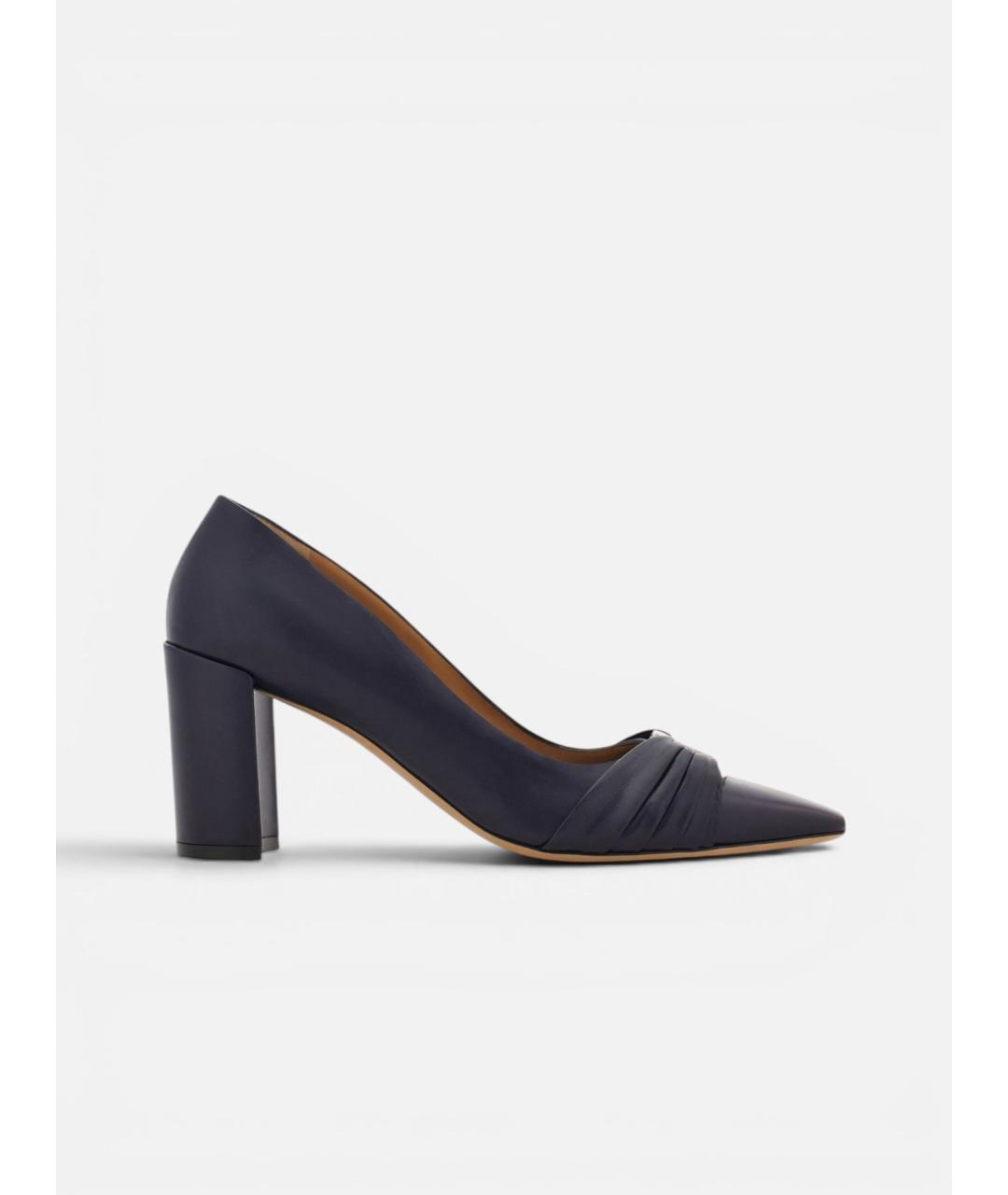 FERRAGAMO Темно-синие кожаные туфли, фото 1