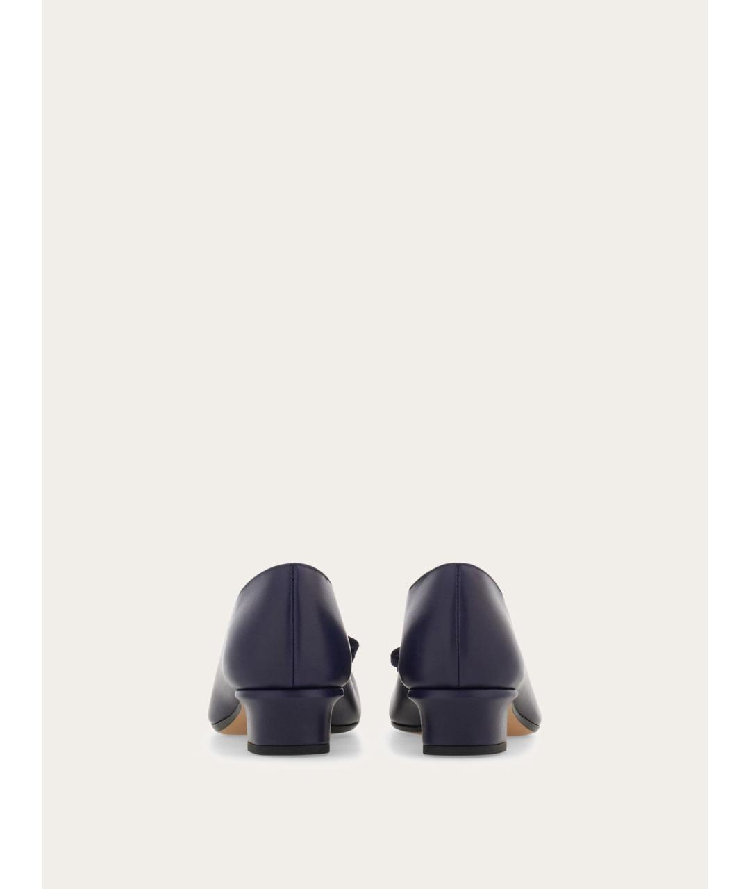 FERRAGAMO Темно-синие кожаные туфли, фото 5