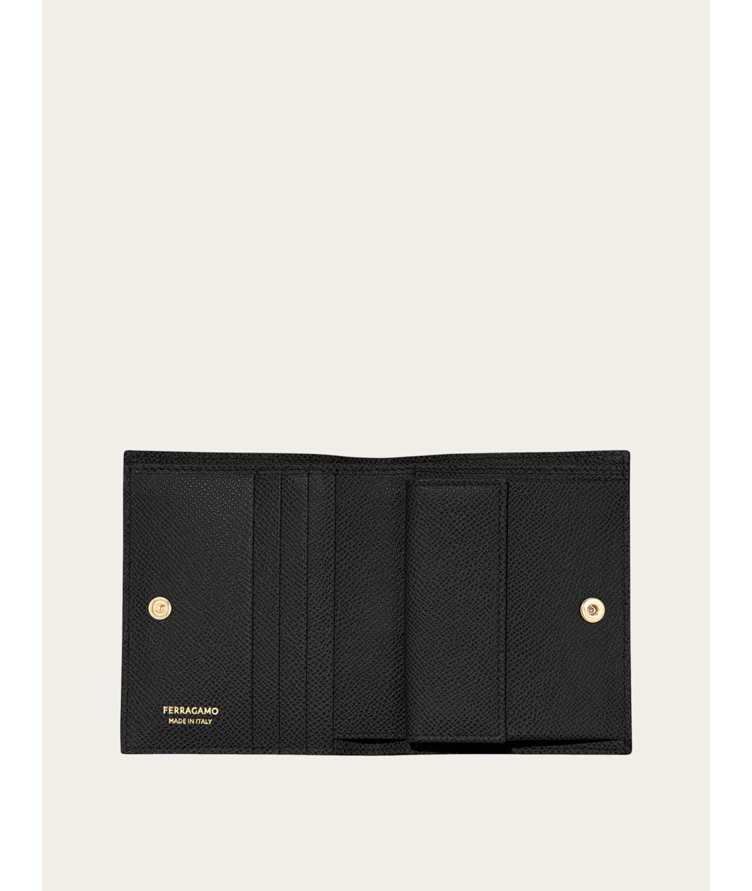 FERRAGAMO Черный кожаный кошелек, фото 3
