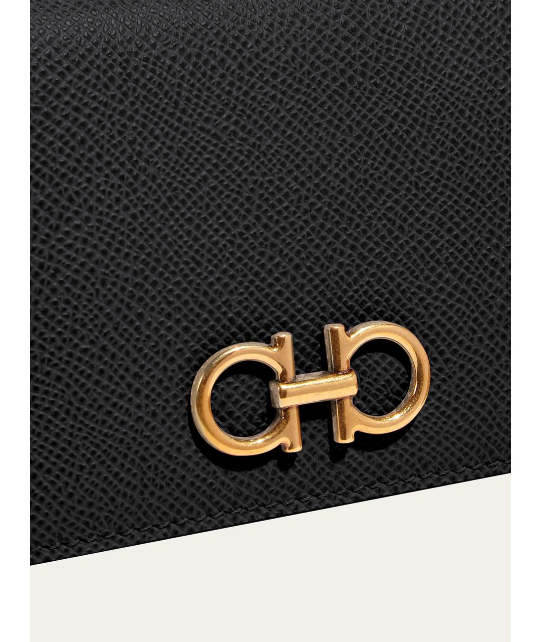 FERRAGAMO Черный кожаный кошелек, фото 5