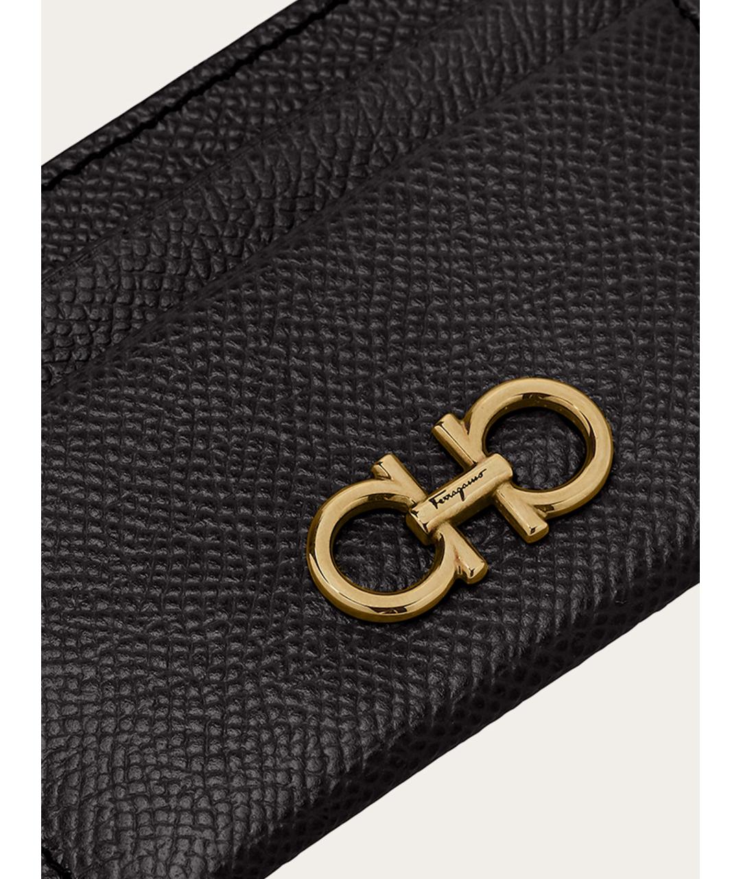 FERRAGAMO Черный кожаный кошелек, фото 4