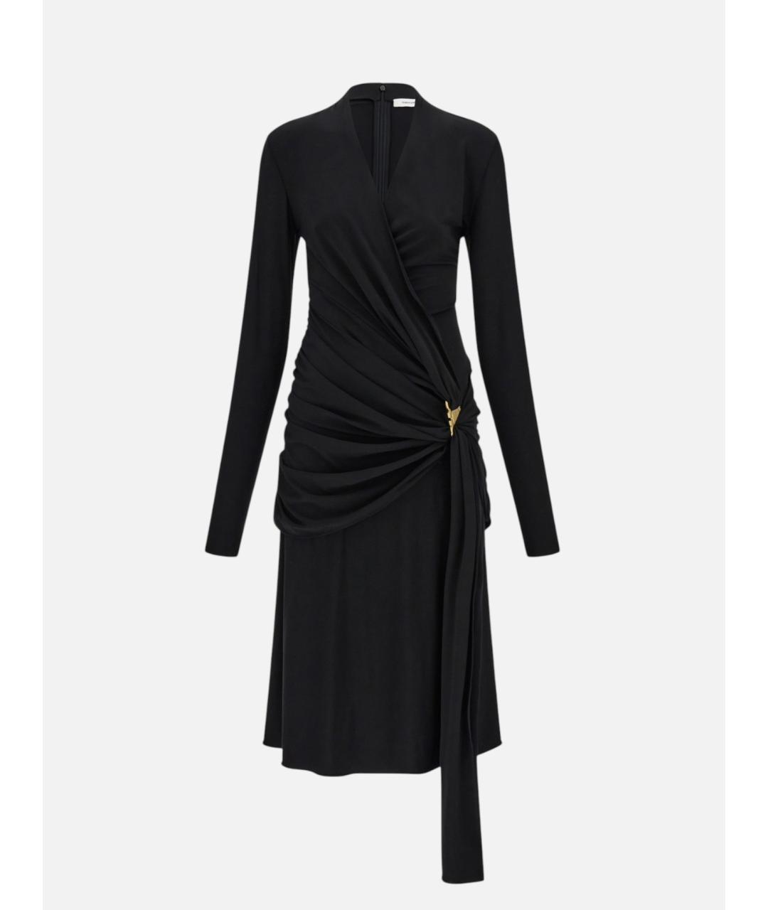 FERRAGAMO Черное вискозное коктейльное платье, фото 1