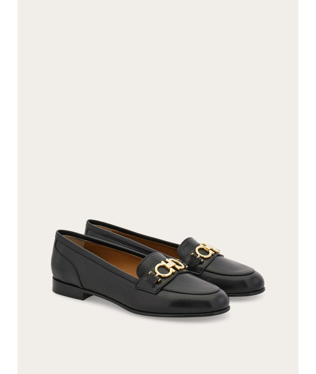 FERRAGAMO Черные кожаные мокасины, фото 3