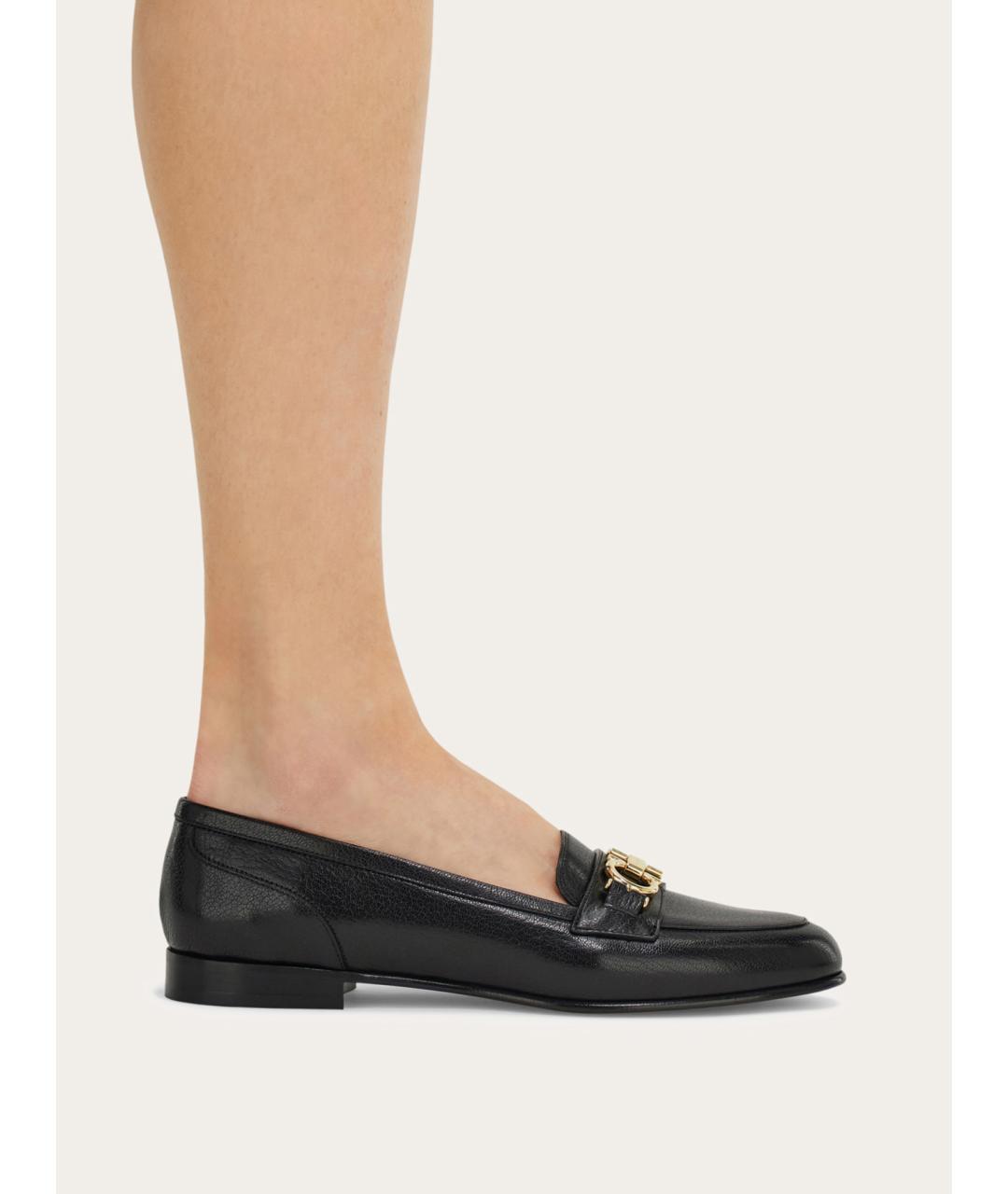 FERRAGAMO Черные кожаные мокасины, фото 2