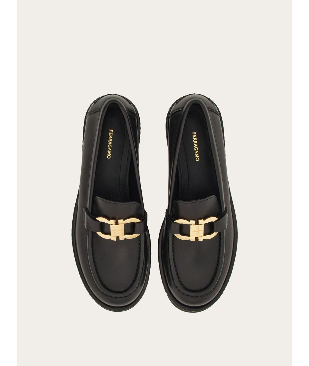 FERRAGAMO Черные кожаные мокасины, фото 3
