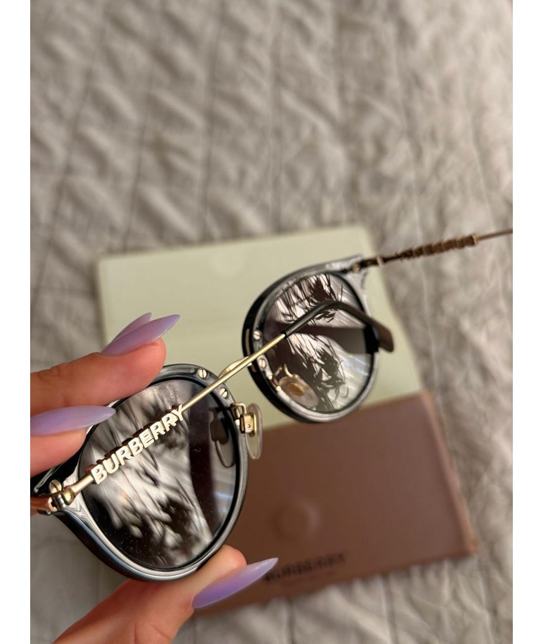 BURBERRY Черные пластиковые солнцезащитные очки, фото 8