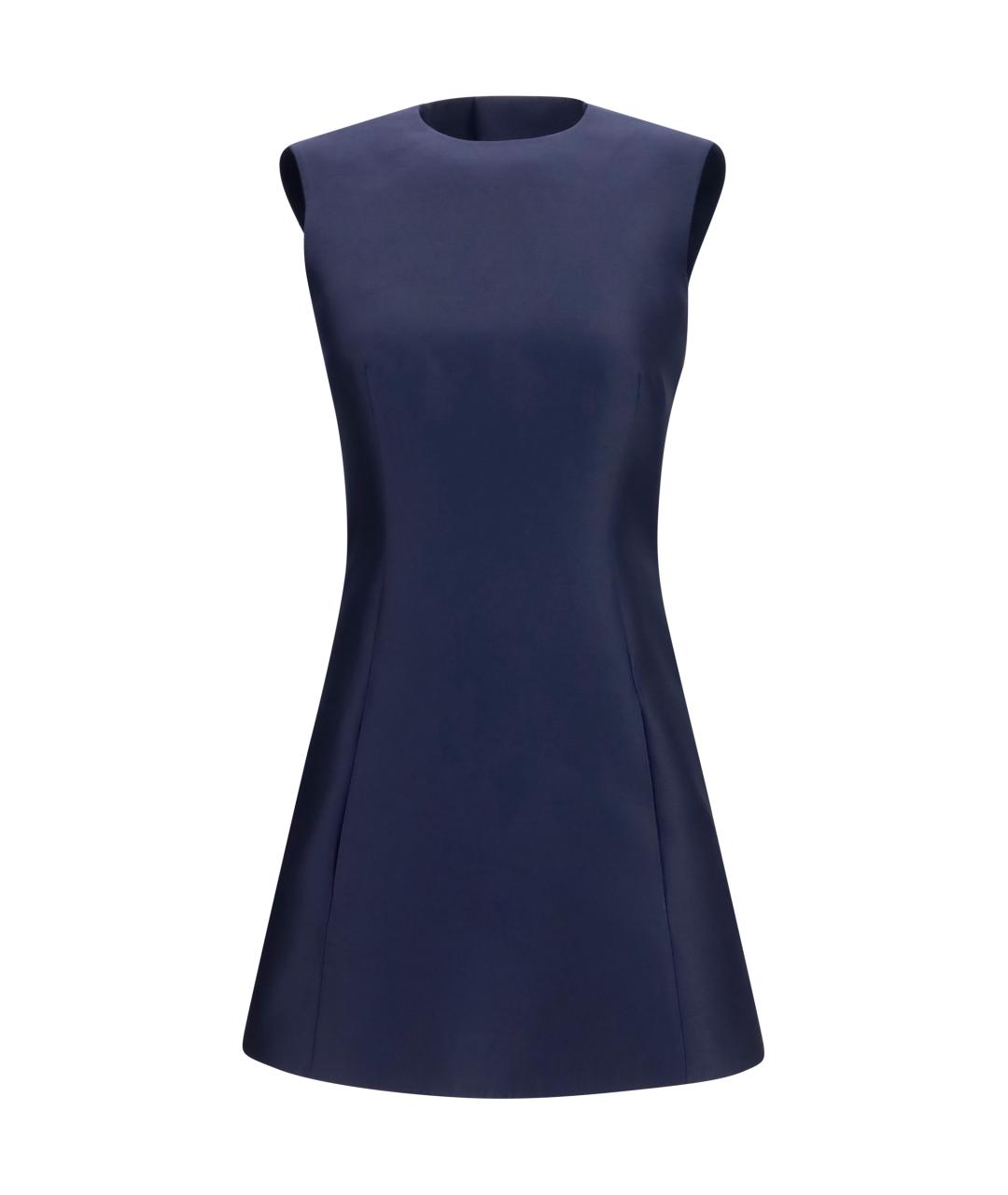 BALENCIAGA Темно-синее шерстяное повседневное платье, фото 1