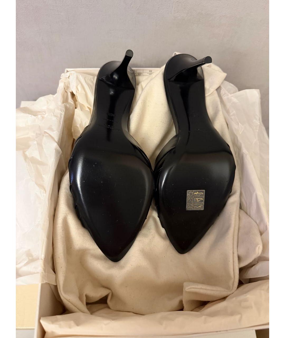 SAINT LAURENT Черные кожаные мюли, фото 4