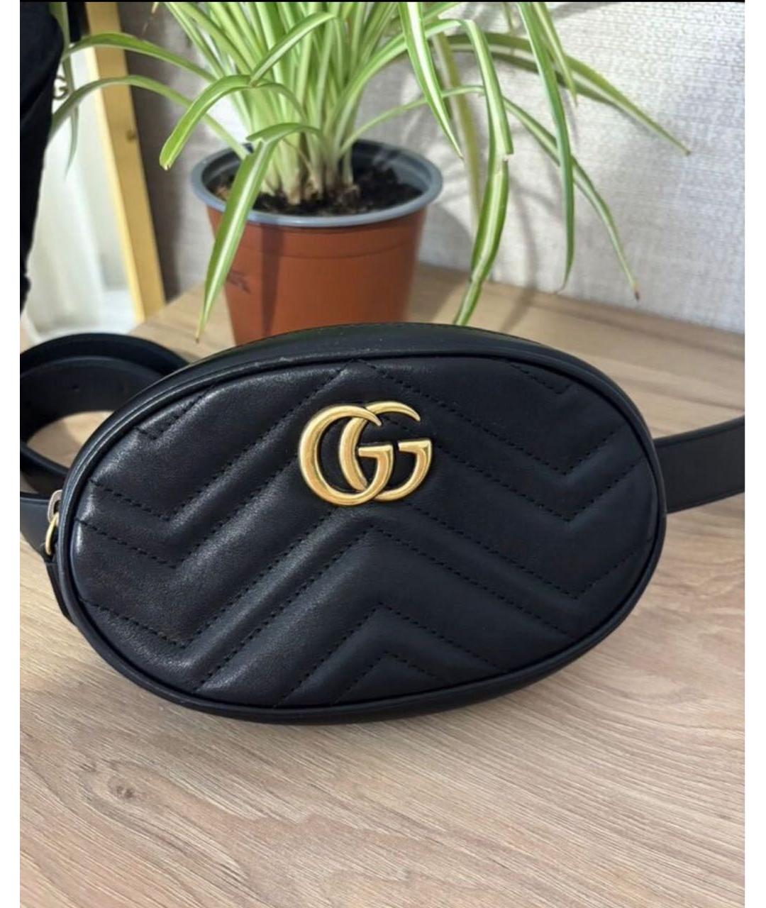 GUCCI Черная кожаная поясная сумка, фото 7