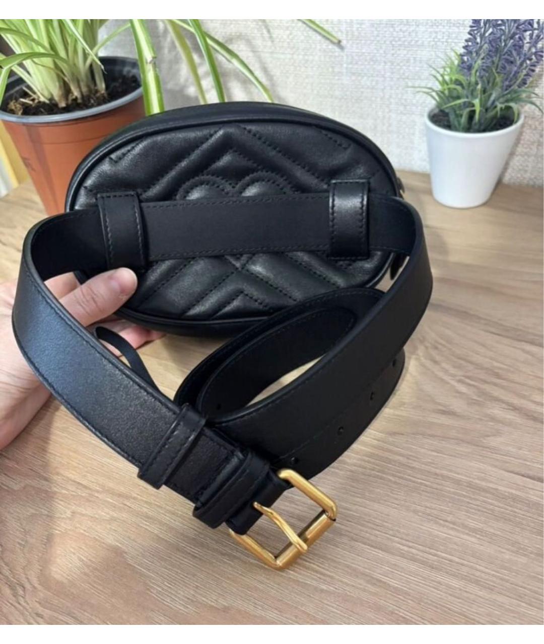 GUCCI Черная кожаная поясная сумка, фото 2
