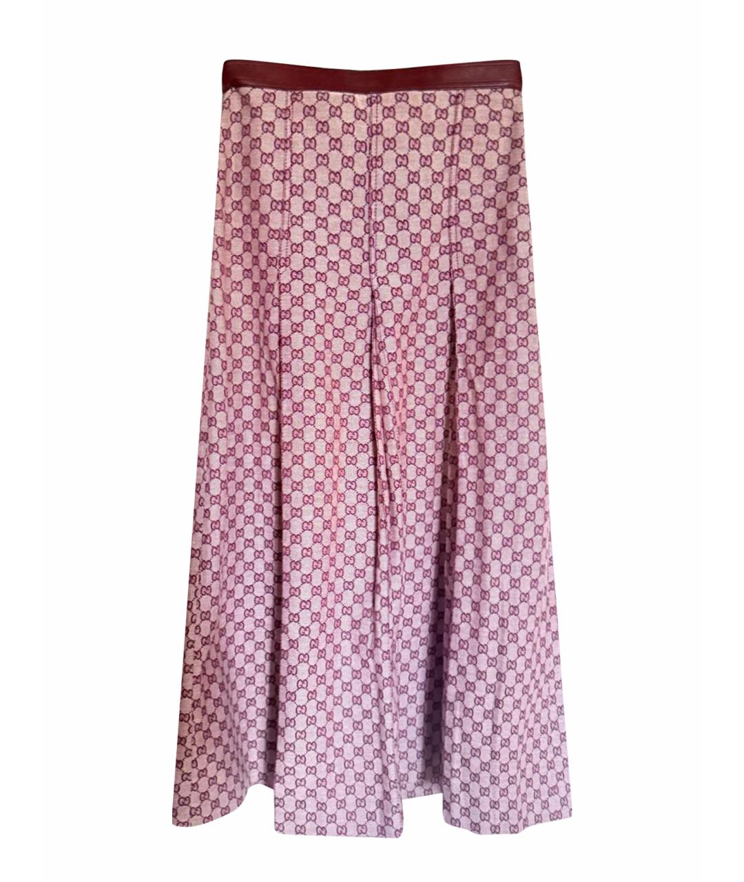 GUCCI Бордовая хлопковая юбка миди, фото 1