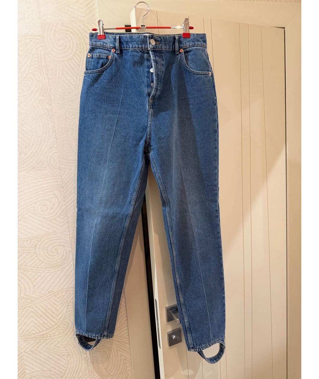 BALENCIAGA Синие хлопковые прямые джинсы, фото 4