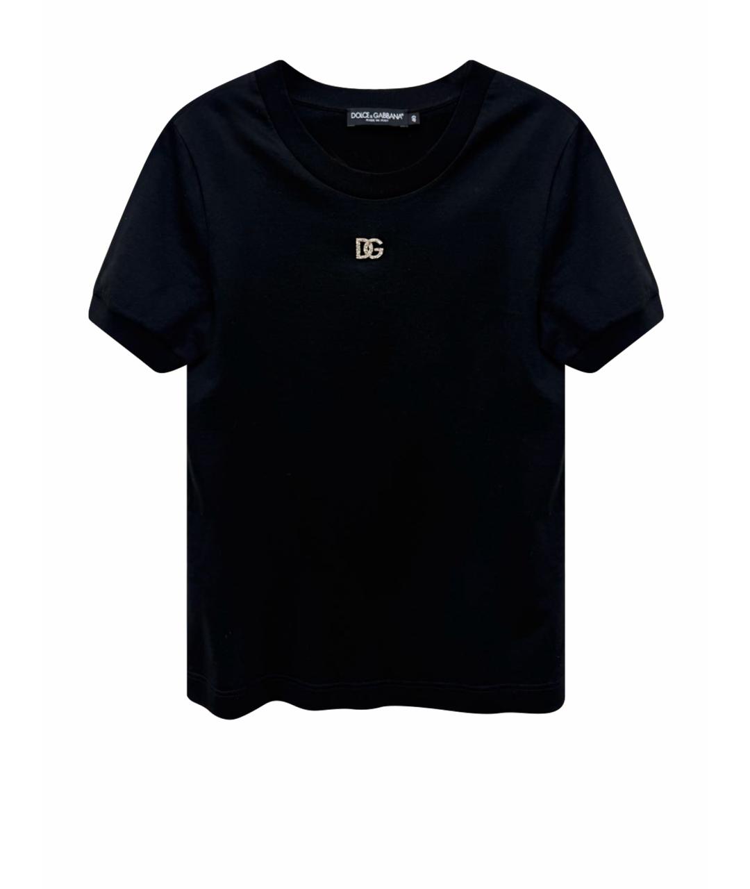 DOLCE&GABBANA Черная хлопко-эластановая футболка, фото 1