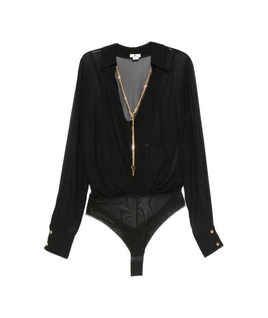 ELISABETTA FRANCHI Черное вискозное боди, фото 1