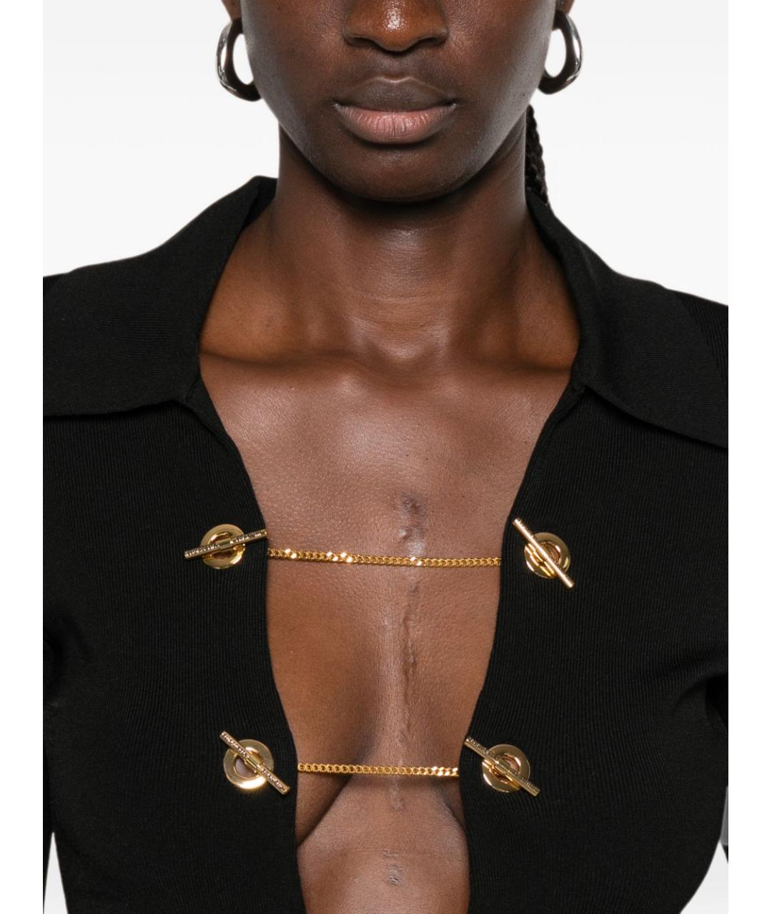 ELISABETTA FRANCHI Черное вискозное боди, фото 3