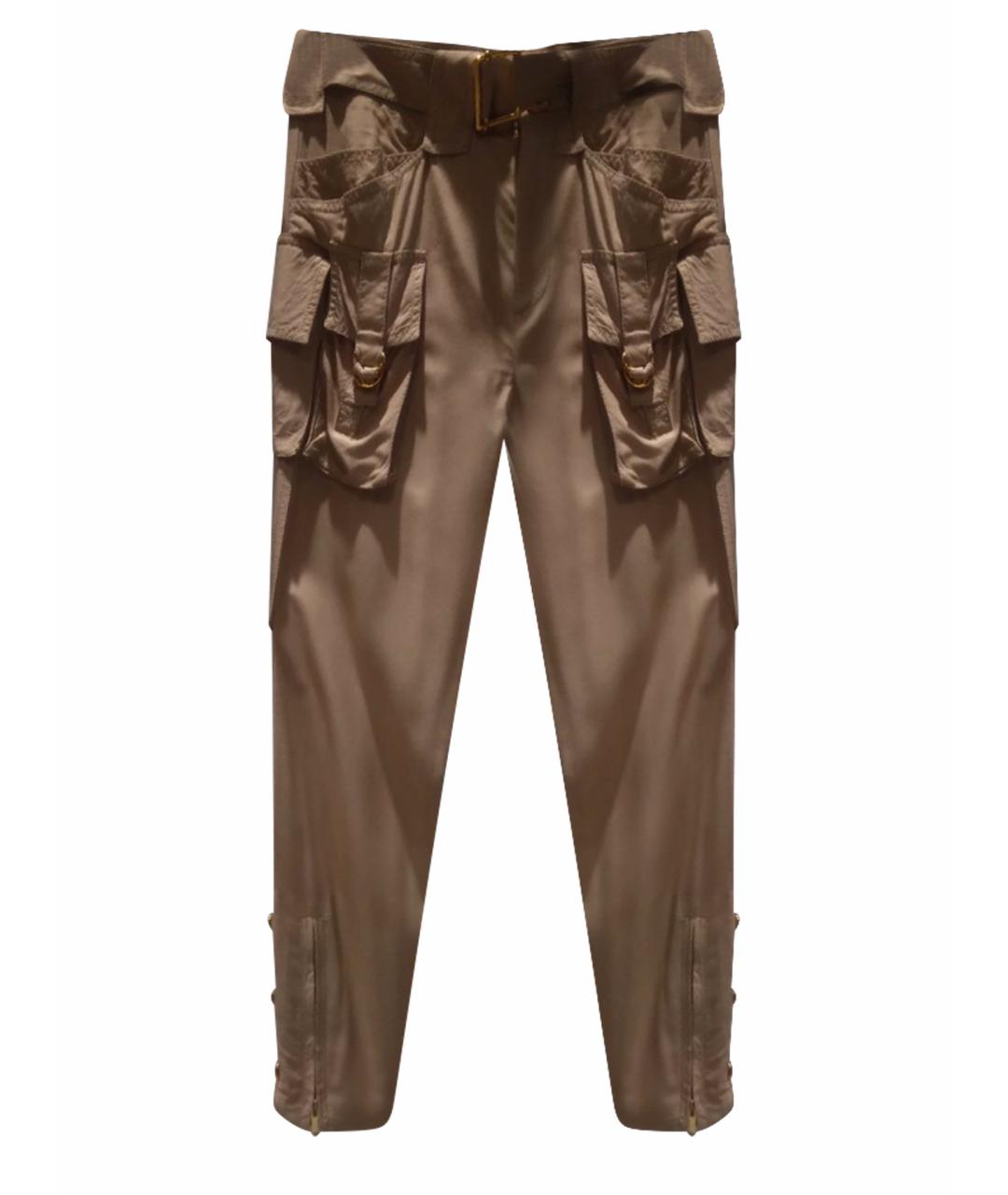 GUCCI Бежевые вискозные капри, фото 1
