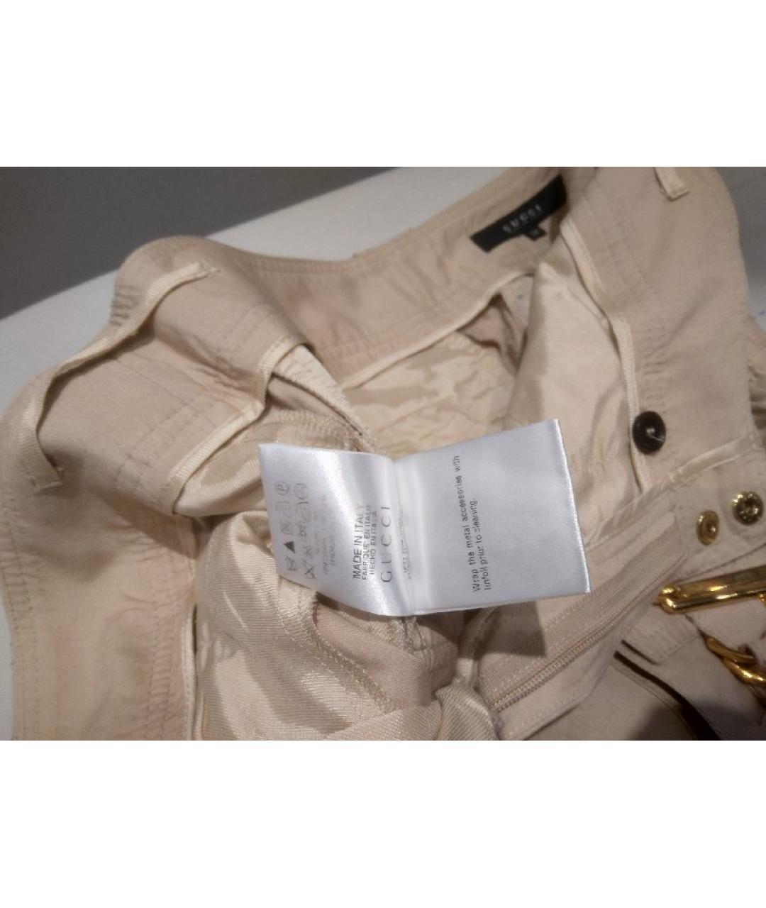 GUCCI Бежевые вискозные капри, фото 5