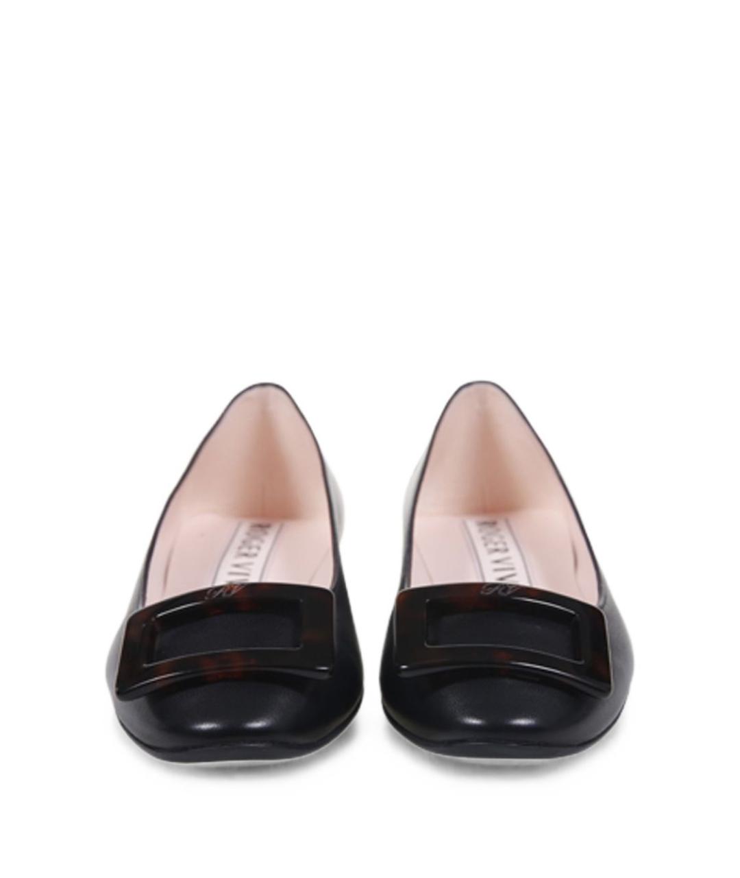 ROGER VIVIER Черные кожаные балетки, фото 3