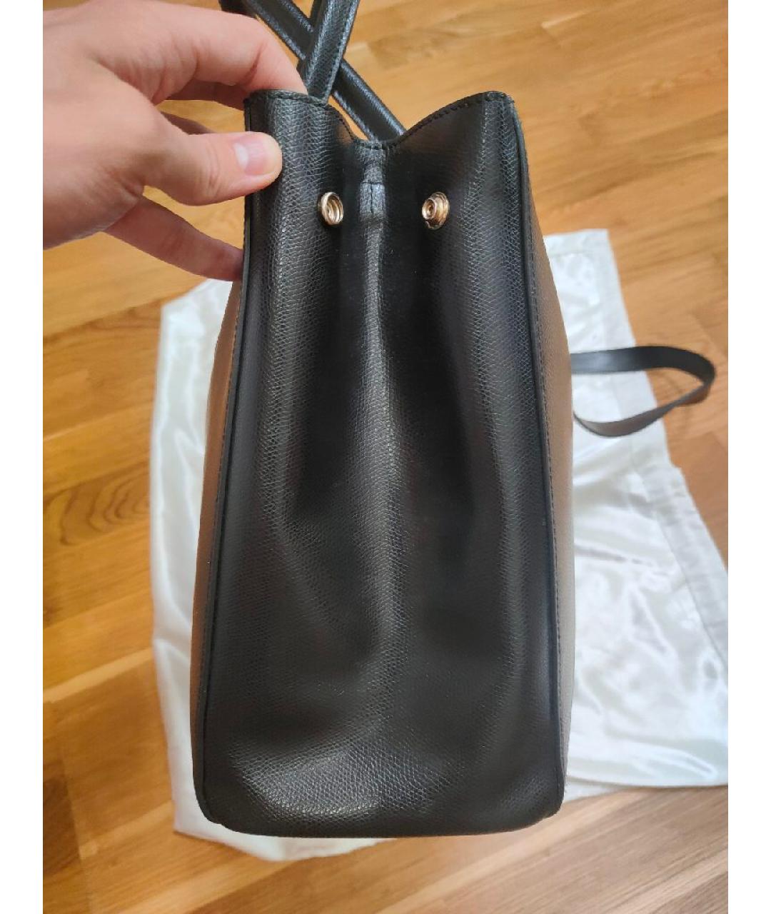 FURLA Черная кожаная сумка тоут, фото 4
