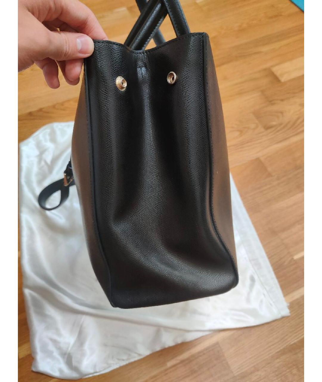 FURLA Черная кожаная сумка тоут, фото 5