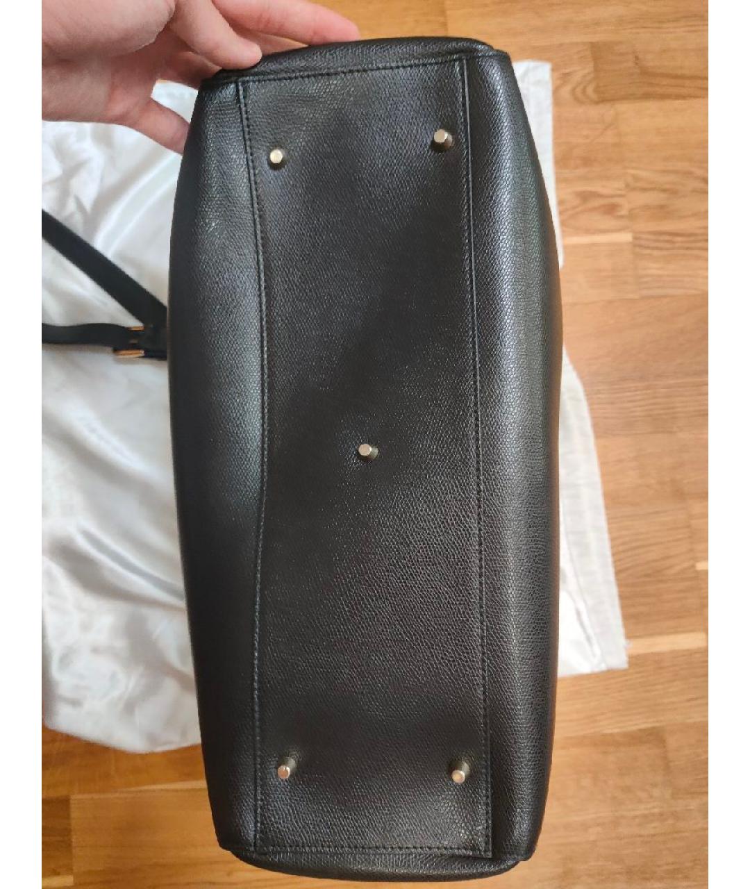 FURLA Черная кожаная сумка тоут, фото 6