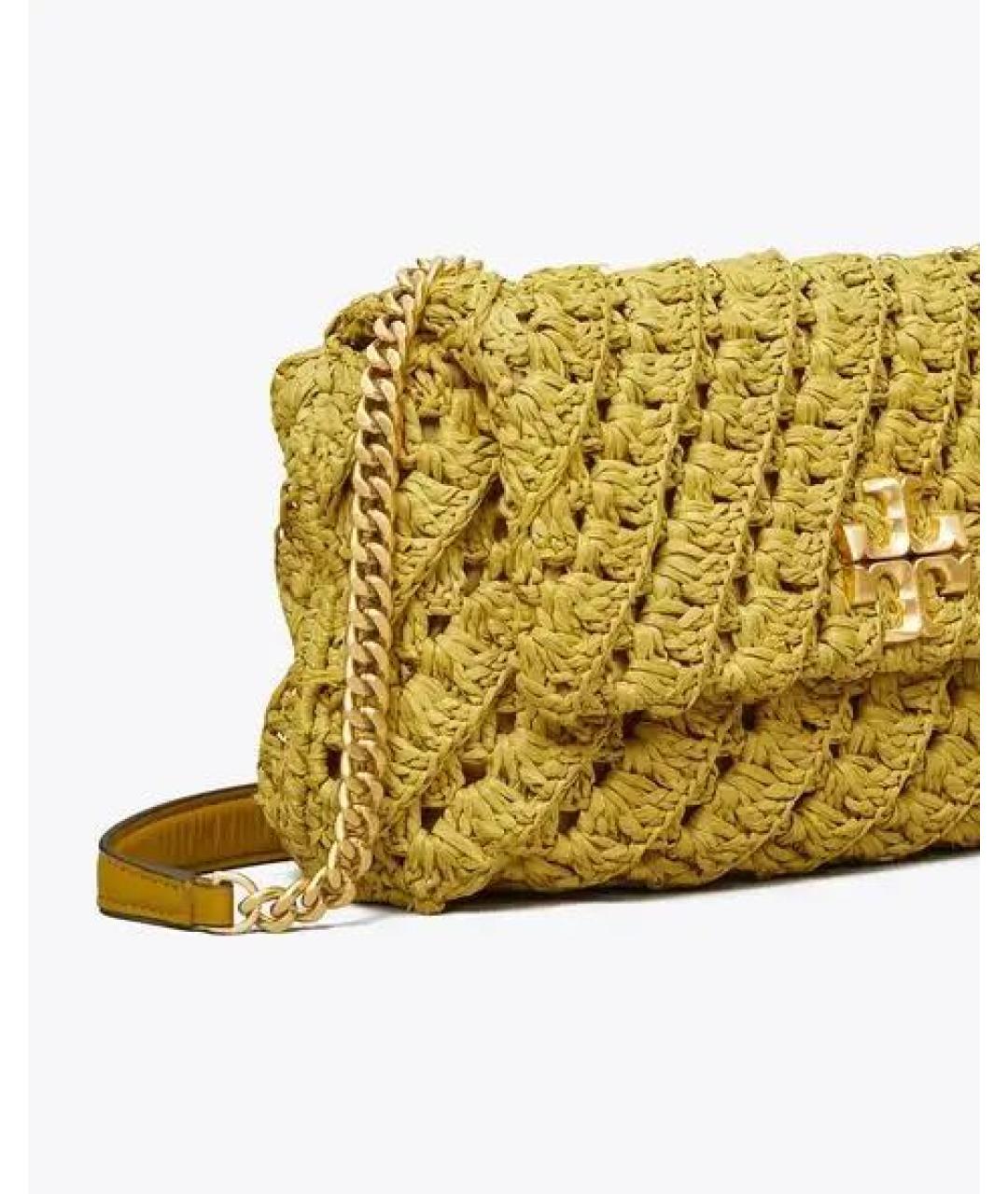 TORY BURCH Горчичная плетеная сумка через плечо, фото 3