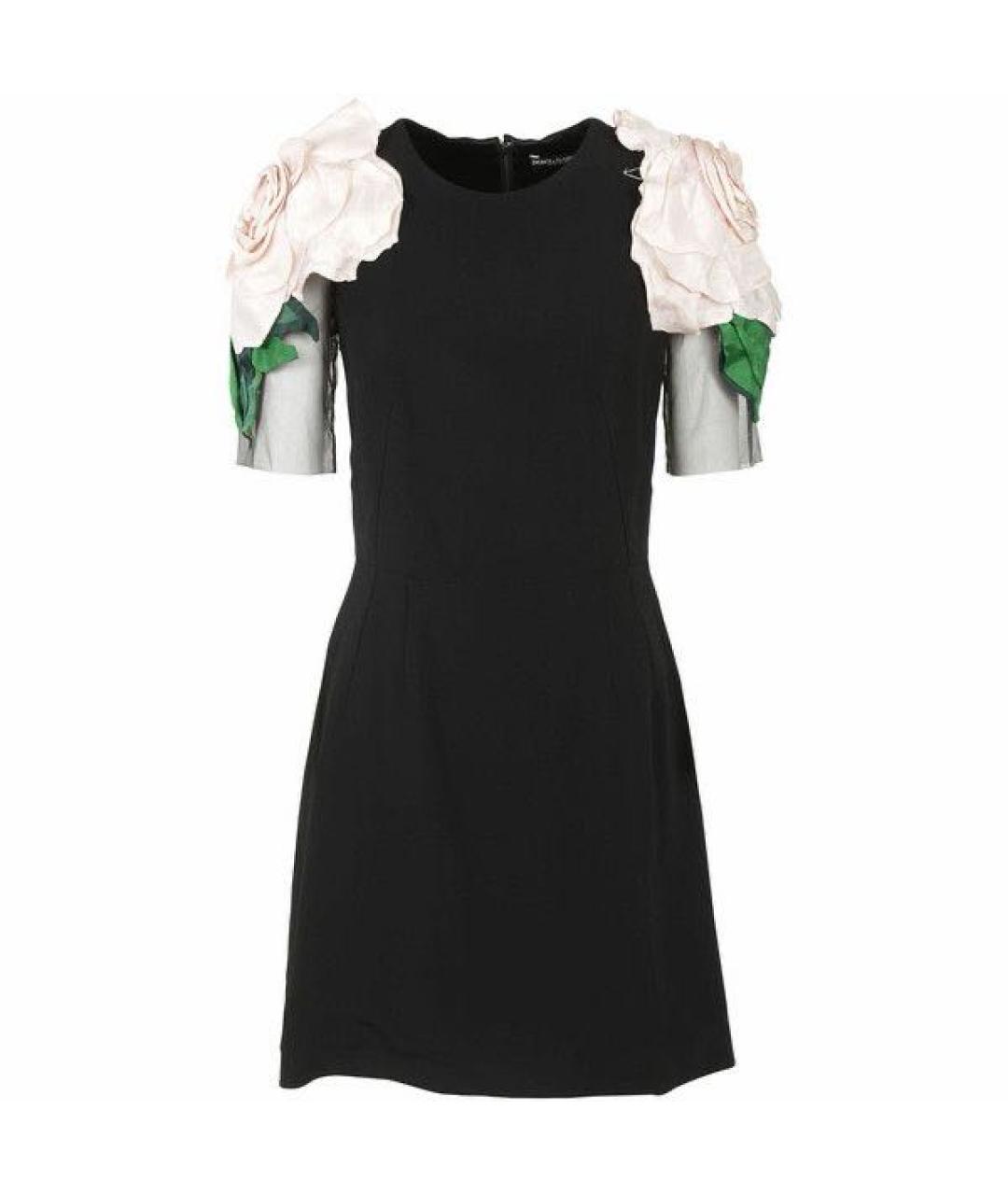 DOLCE&GABBANA Черное вискозное коктейльное платье, фото 7