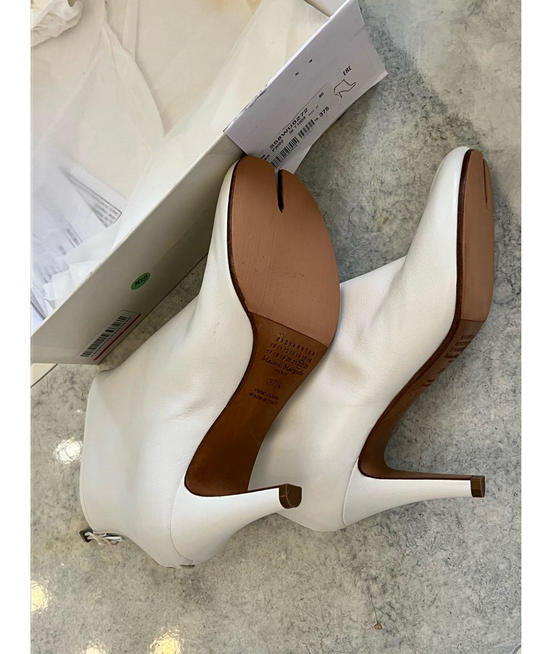MAISON MARGIELA Белые кожаные ботильоны, фото 7