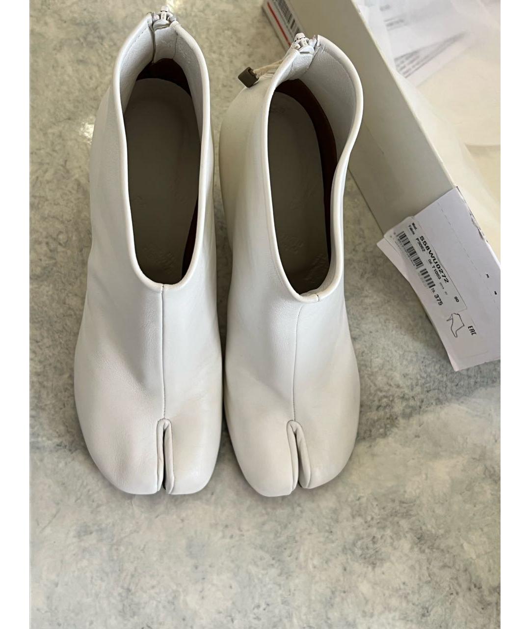 MAISON MARGIELA Белые кожаные ботильоны, фото 5