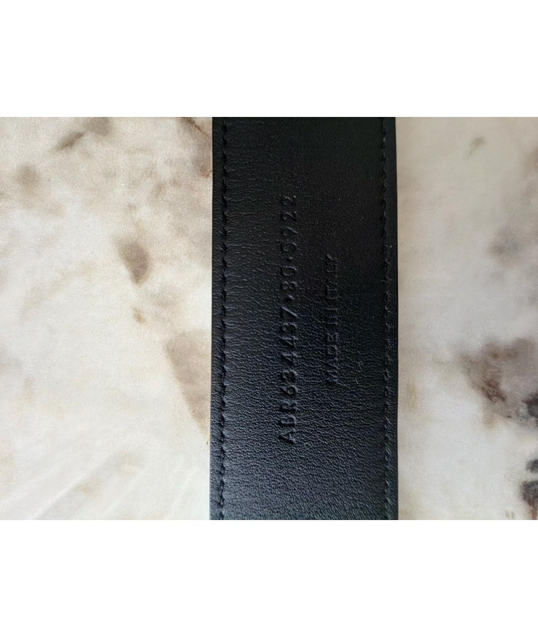 SAINT LAURENT Черный кожаный ремень, фото 3