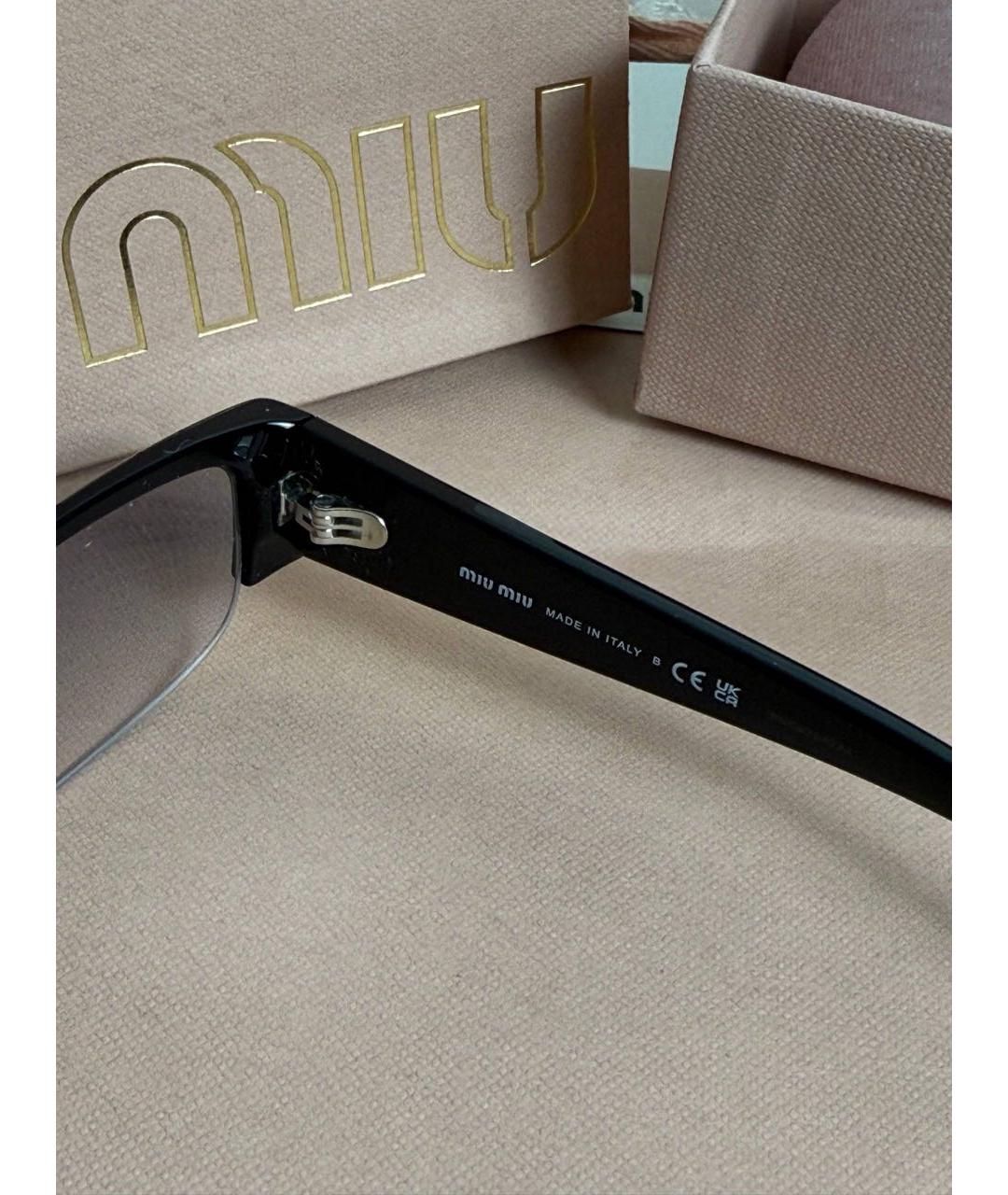 MIU MIU Черные пластиковые солнцезащитные очки, фото 5