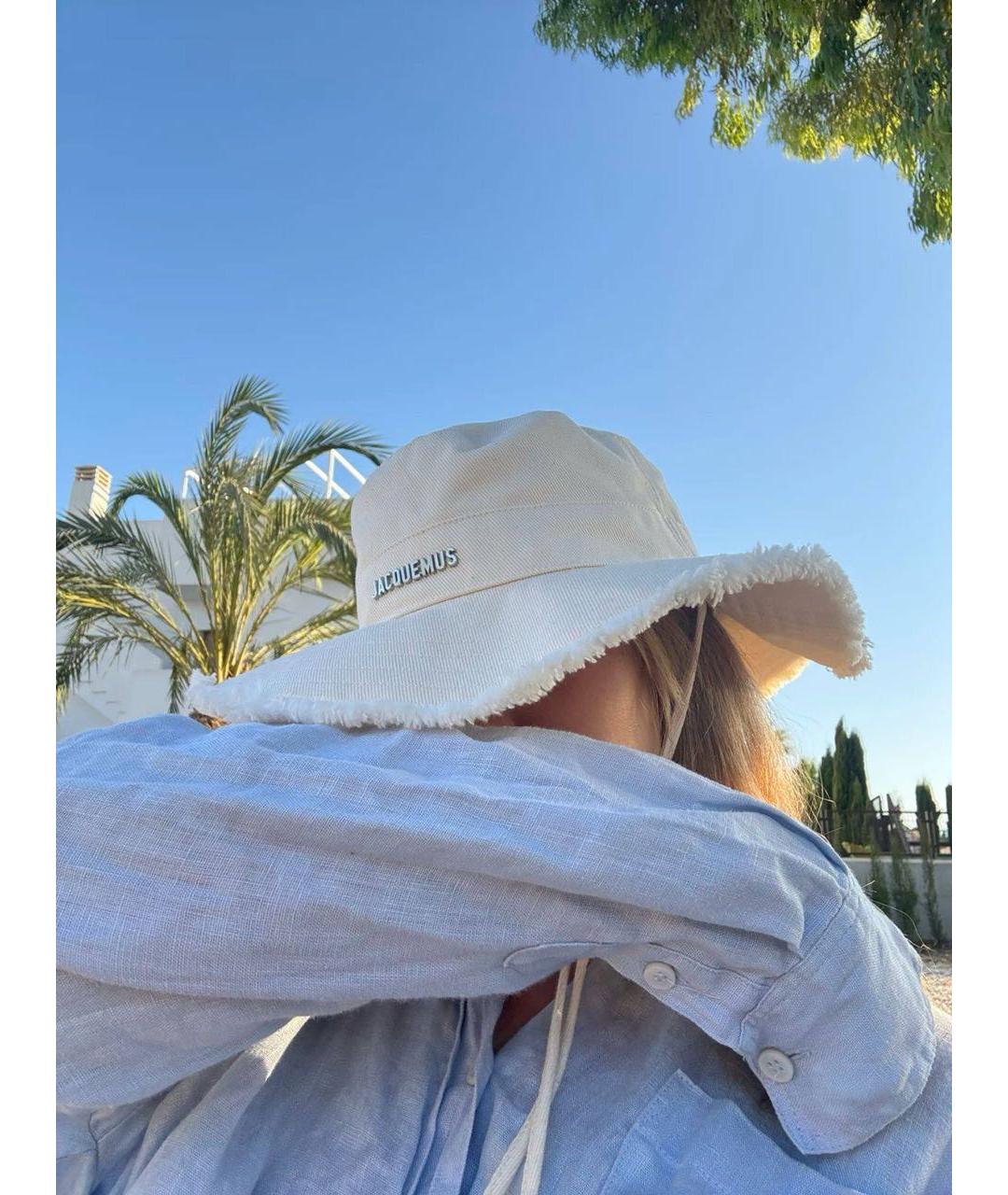 JACQUEMUS Бежевая хлопковая панама, фото 4