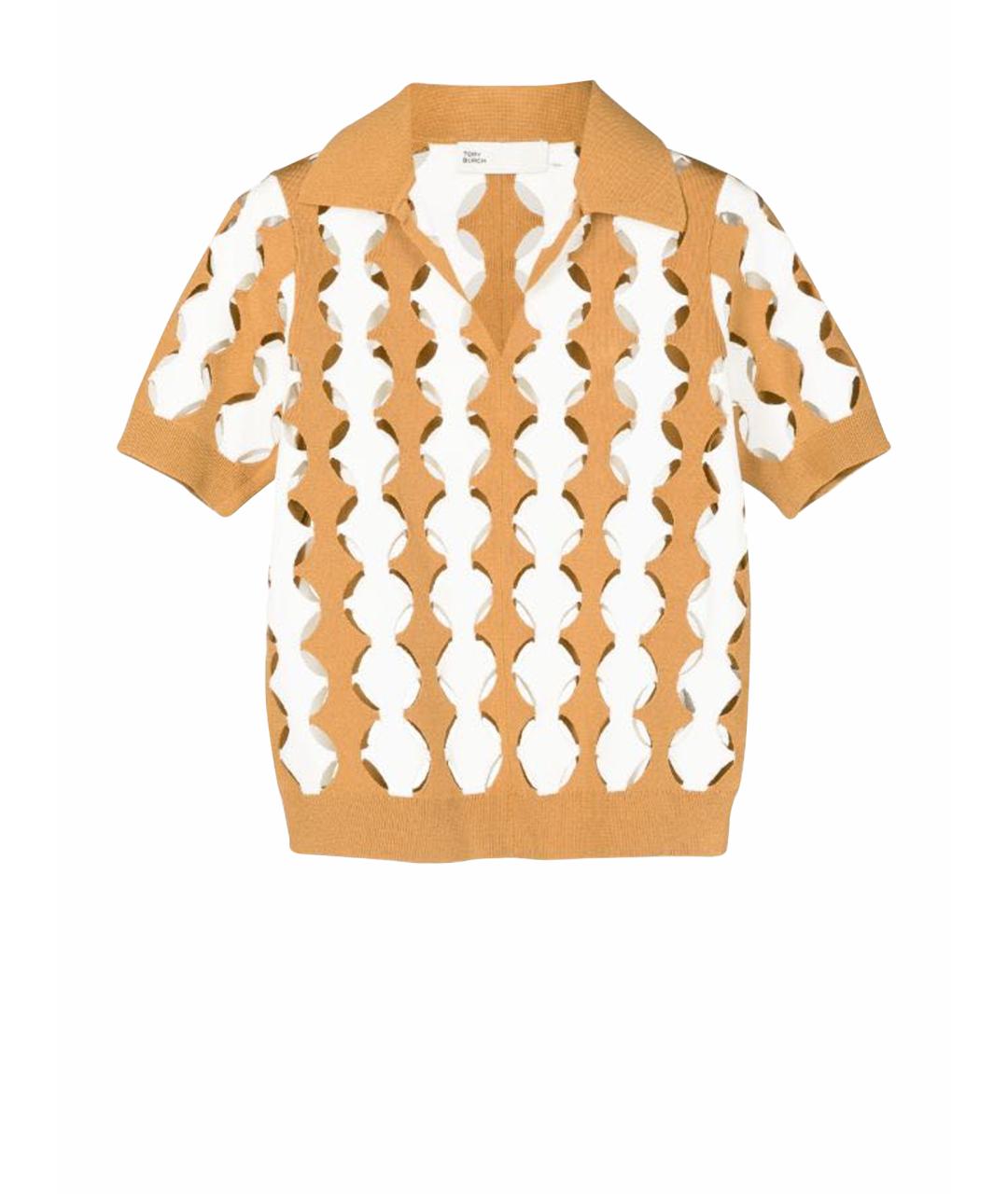 TORY BURCH Бежевая хлопковая майка, фото 1