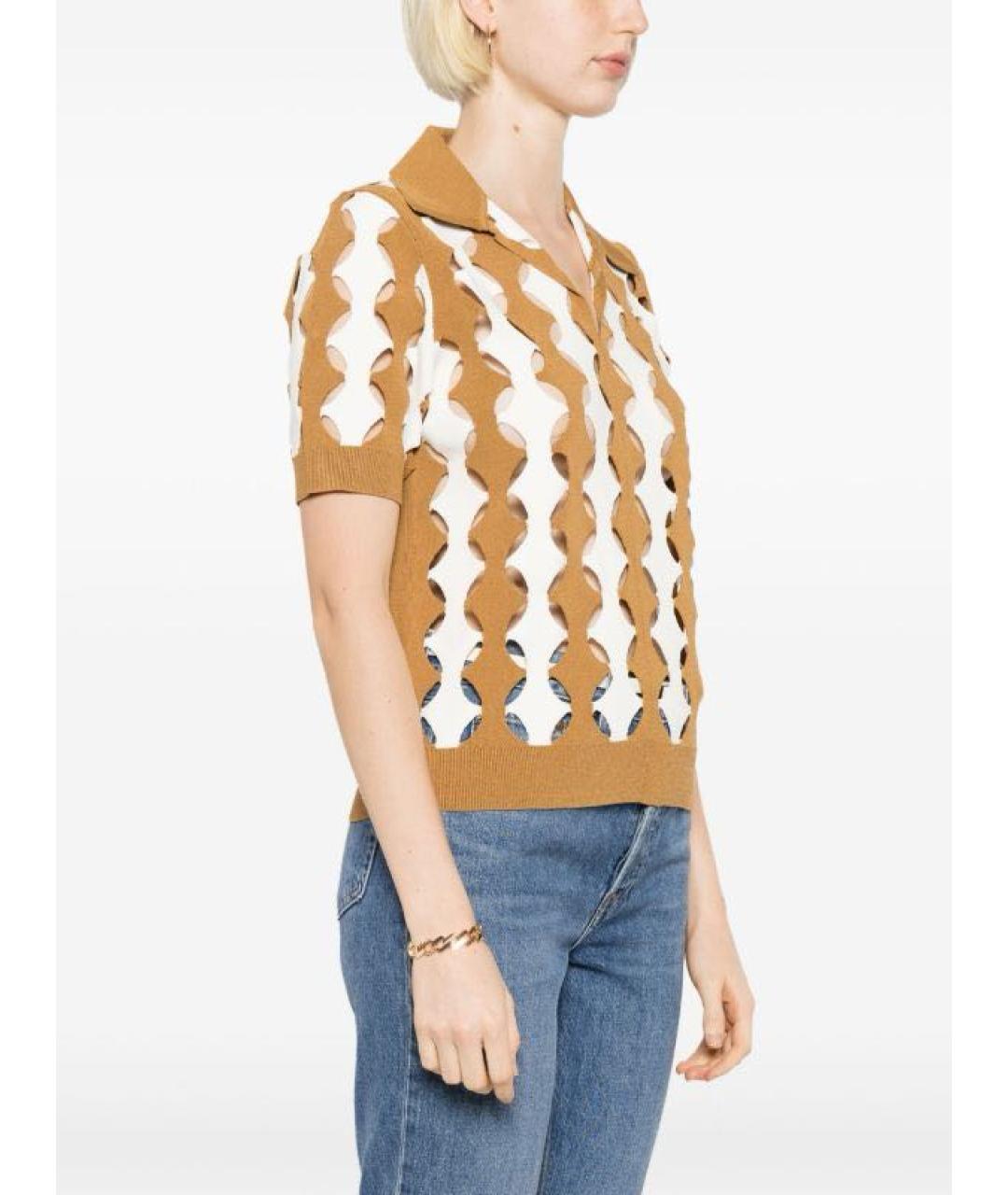 TORY BURCH Бежевая хлопковая майка, фото 2