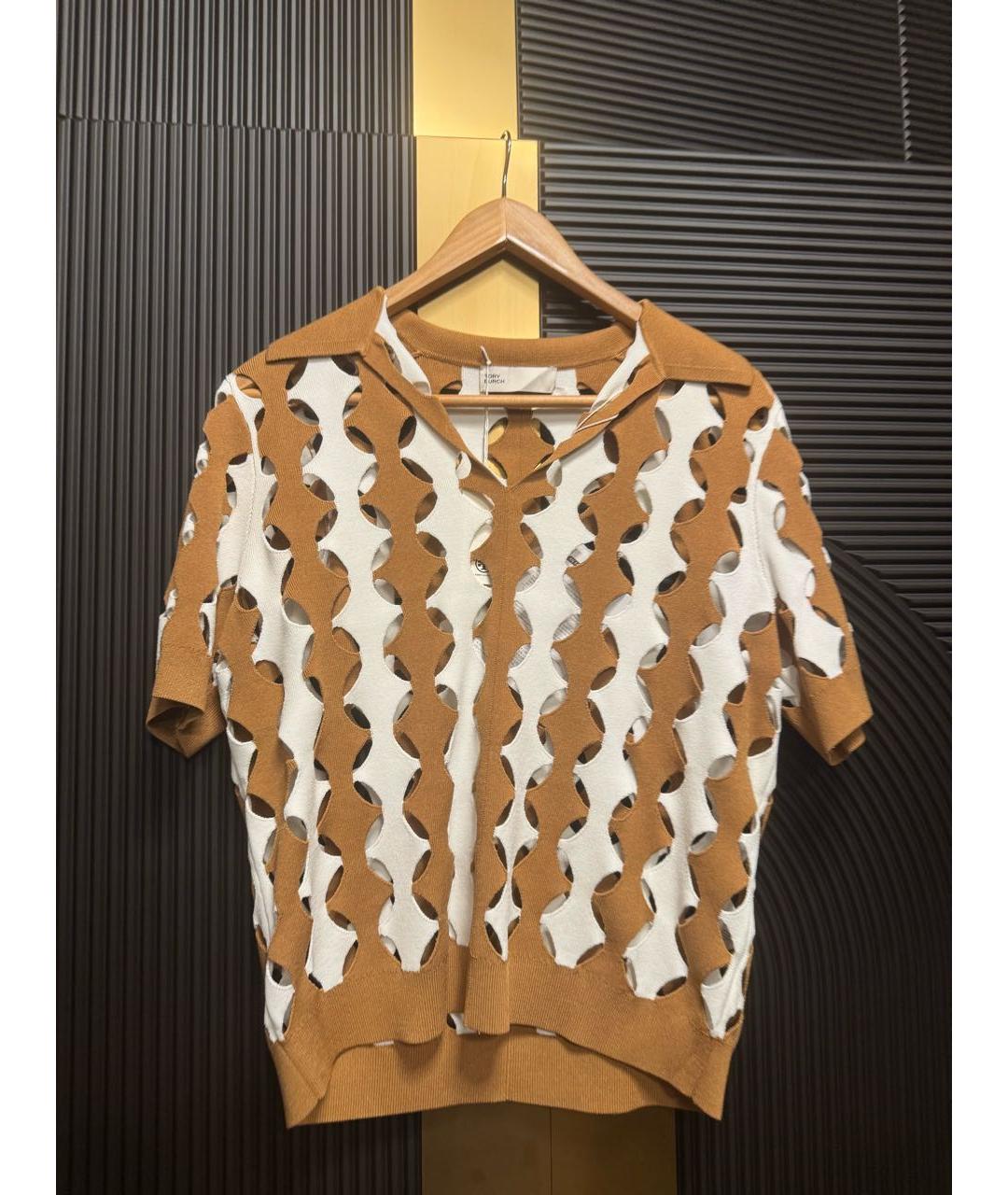 TORY BURCH Бежевая хлопковая майка, фото 6