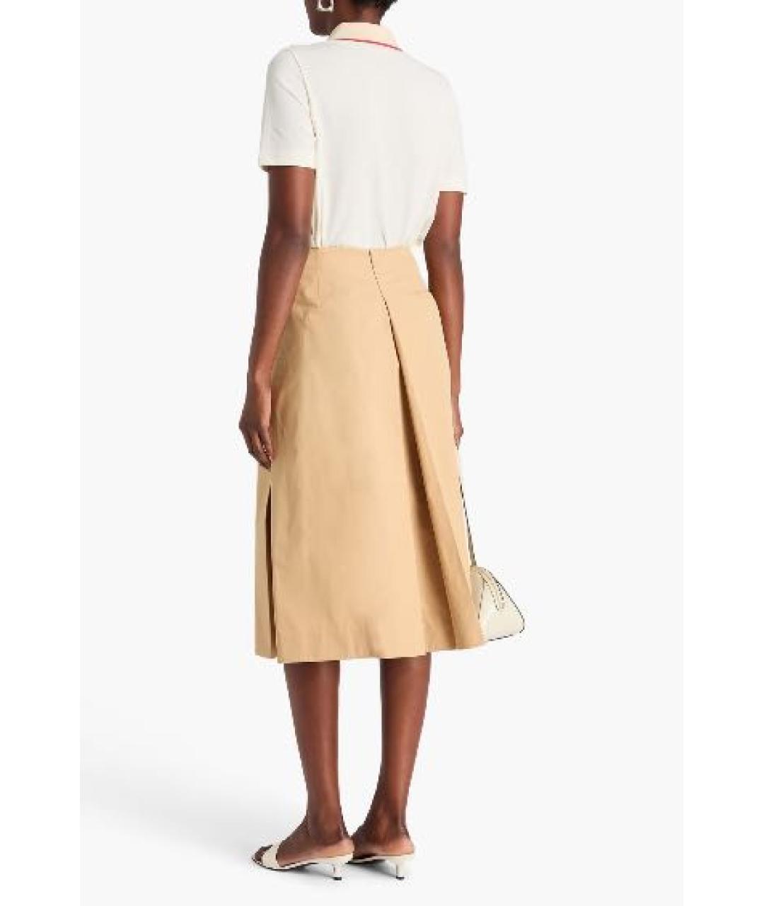 TORY BURCH Бежевая хлопковая юбка миди, фото 3