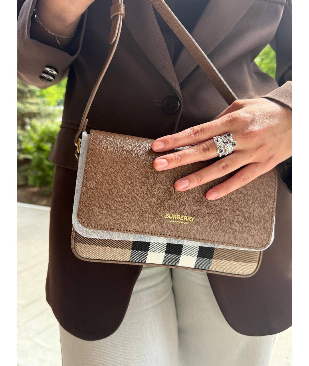 BURBERRY Коричневая кожаная сумка через плечо, фото 5