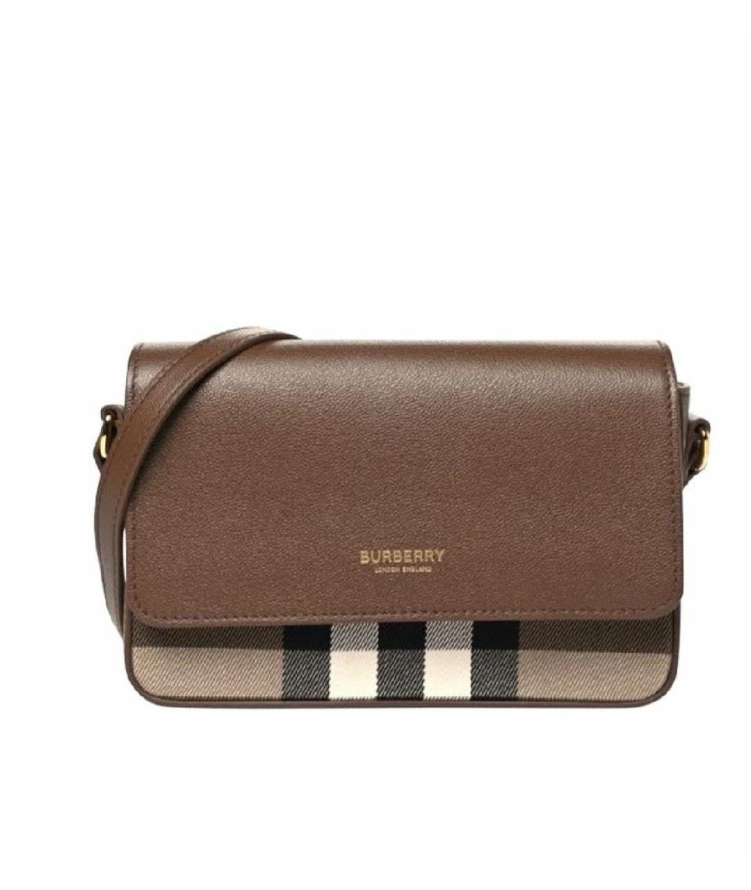 BURBERRY Коричневая кожаная сумка через плечо, фото 1