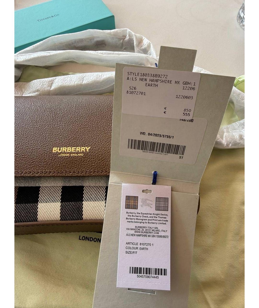 BURBERRY Коричневая кожаная сумка через плечо, фото 4