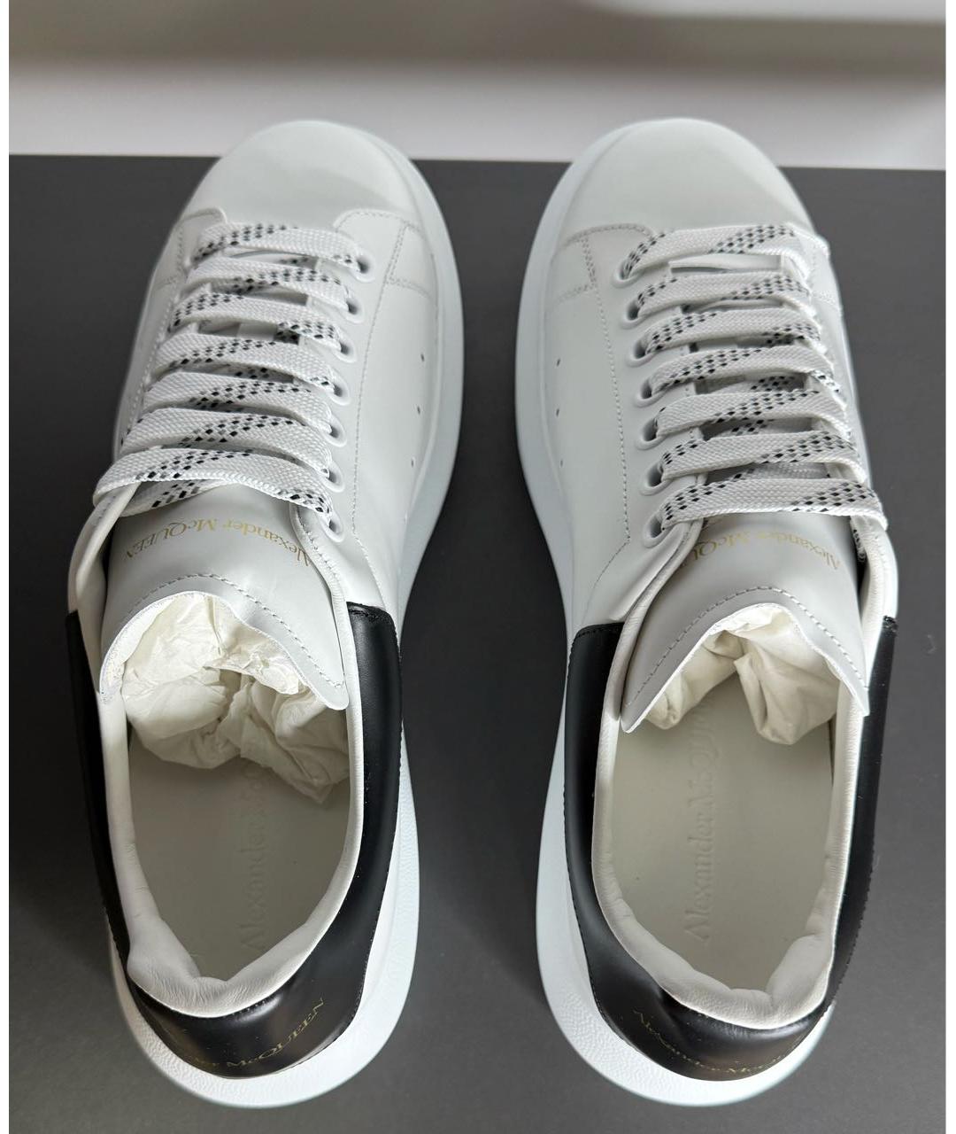 ALEXANDER MCQUEEN Белые кожаные низкие кроссовки / кеды, фото 3