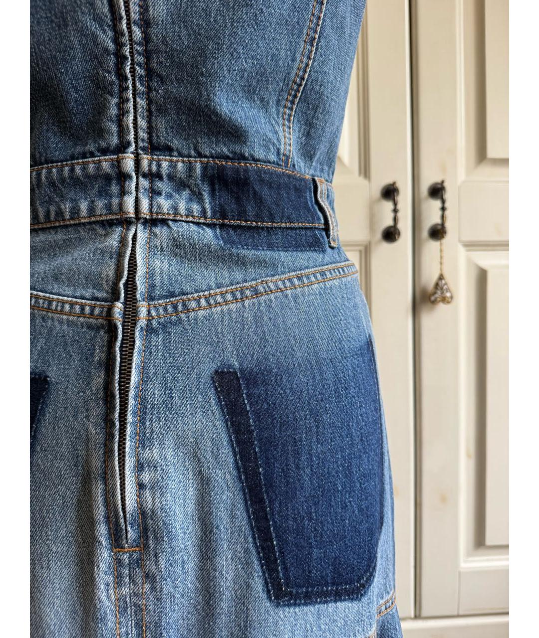 ALEXANDER MCQUEEN Синее деним повседневное платье, фото 5