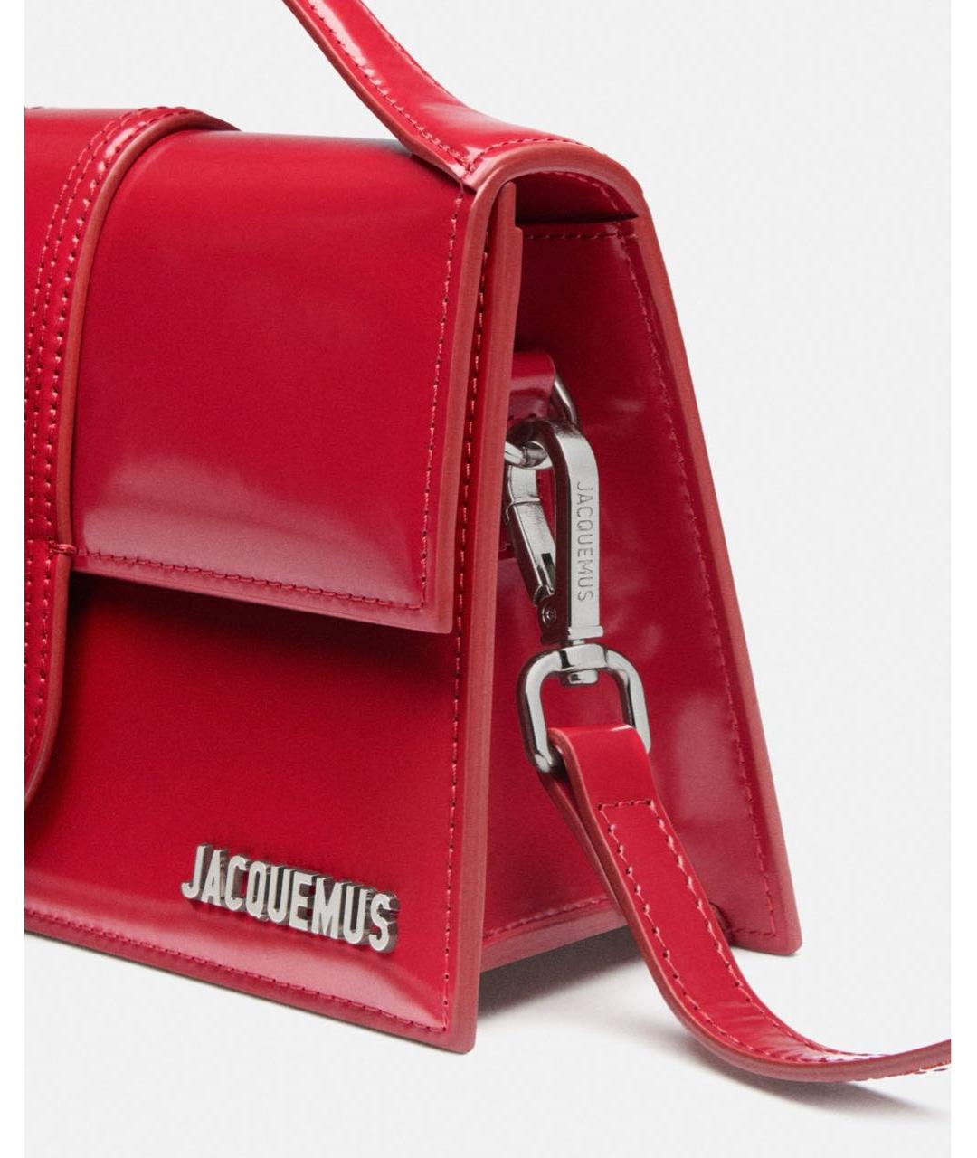 JACQUEMUS Красная сумка через плечо из лакированной кожи, фото 5