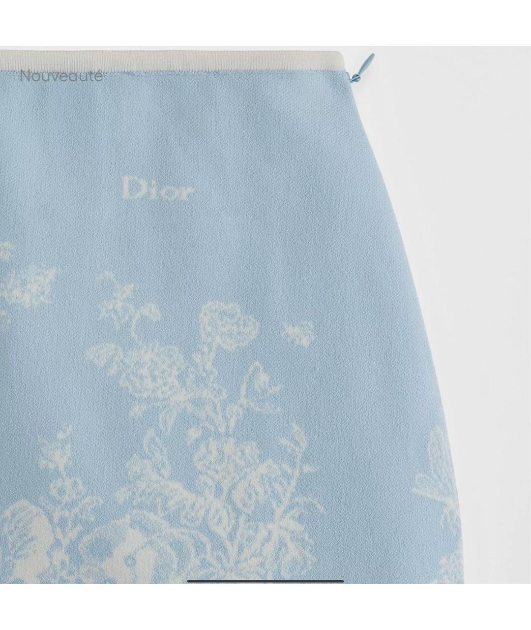 CHRISTIAN DIOR Голубая юбка мини, фото 3