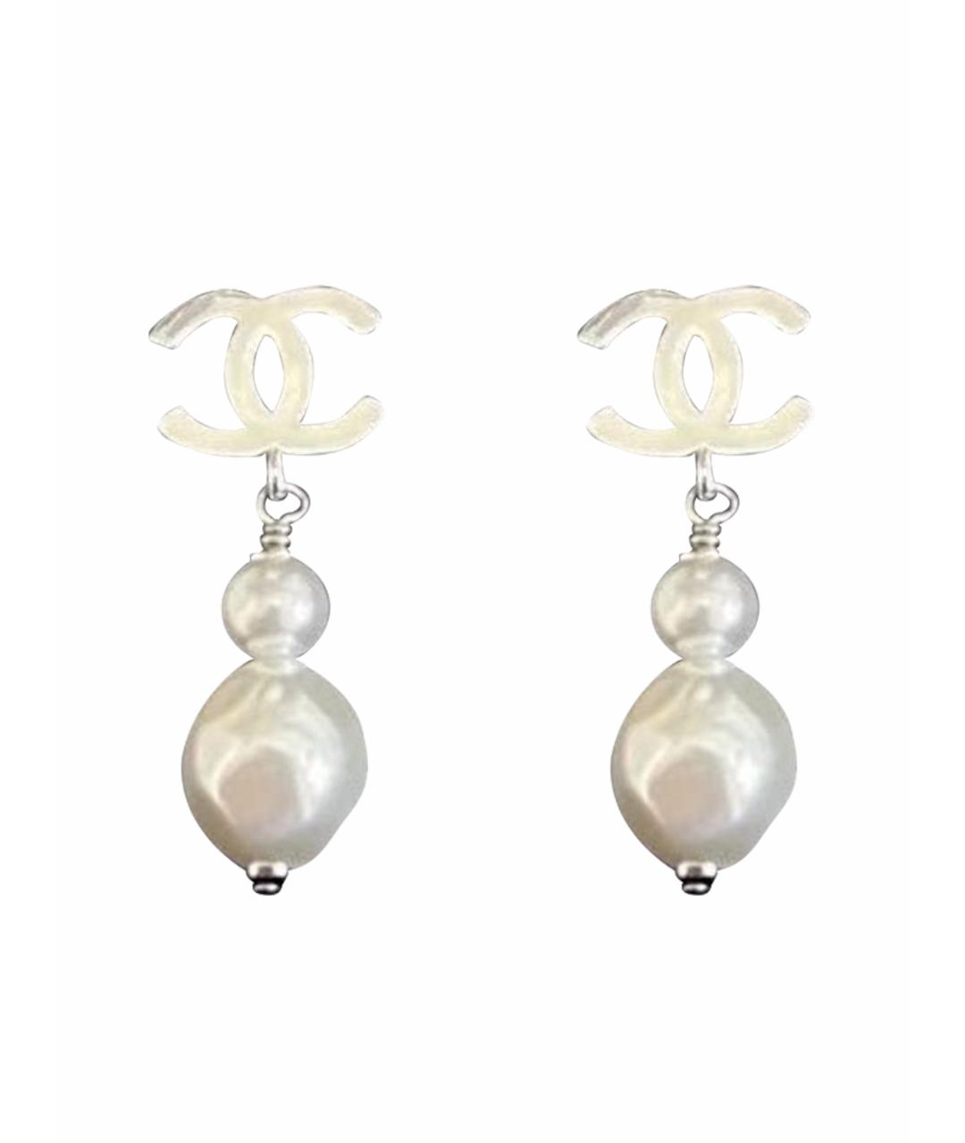 CHANEL Бежевые серьги, фото 1